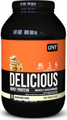 Produktbild von QNT Delicious Whey Protein (908g) Creamy Cookie - Eiweiße - Molkenprotein-Mischung