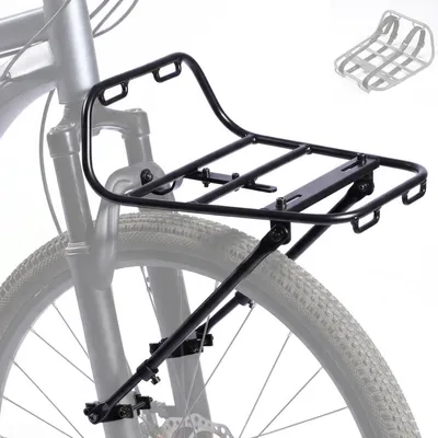 Immagine prodotto di Portapacchi anteriore per bicicletta, in alluminio, con supporti e cinghie, universale per mountain bike, gravel bike e bici da turismo