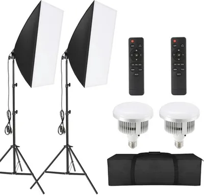 Imagen del producto de Kit de iluminación profesional para fotografía y video, con softbox, ajustable