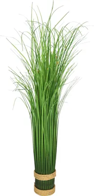 Immagine prodotto di Mazzo di erba artificiale con fiori bianchi, 50 cm. Composizione di erba, cespuglio di erba, cespi di erba