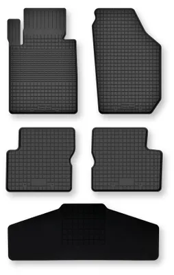 Image de Tapis de sol en caoutchouc + tunnel pour Fiat E-500 / 500 Electric 2020- (hayon) – 5 pièces, noirs, semi-universel, adapté