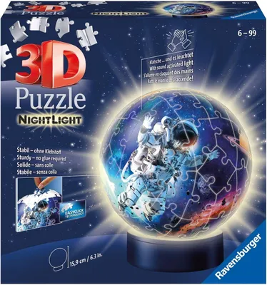 Image de Ravensburger Puzzle 3D Ball 72 p illumine - Les astronautes
