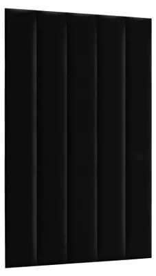 Obrázok produktu pre MG Design čalúnený panel 15 x 120 cm v čiernej farbe – 3D nástenná vankúšik pre čelo postele a dekorácia steny, bez potreby vŕtania, redukuje hluk, jemný a s jemným leskom