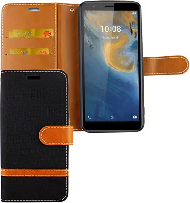 Zdjęcie produktu dla Etui na telefon komórkowy ZTE Blade A31 Etui ochronne z klapką i miejscem na kartę, kolor: Jeasn Black