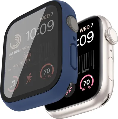 Produktbild von Hülle für Apple Watch 7/8/9 41mm Gehäuse Marineblau mit Glas