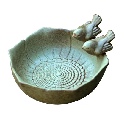 Produktbild von vogelhǎuschen,5,9 Zoll Keramik-Vogelbadschale, Wildvogelfutterspender,16*16*7.5cm, für den Außenbereich, Garten und Innenhof