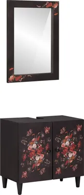 Produktbild von "Schlussverkauf" Badezimmer Sets Wandmontiert 2 Stück - Badmöbel/Badschrank/Badregal - Massivholz Mango  C13162