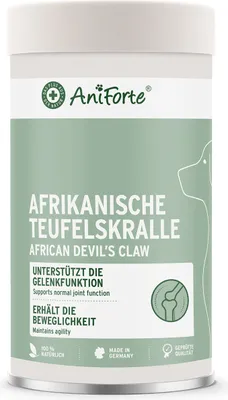 Produktbild von AniForte Afrikanische Teufelskralle Pulver für Hunde & Katzen 500g -  Gelenkpulver zur Unterstützung der Agilität & Gelenkfunktion, Sehnen & Bänder