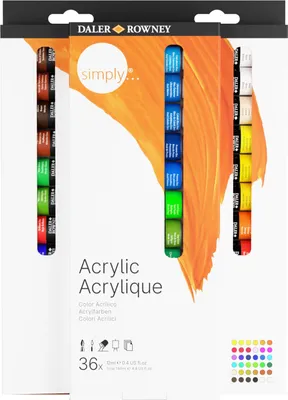 Obrázek produktu pro Daler Rowney Simply Sada akrylových barev Assorted Colours 36 x 12 ml