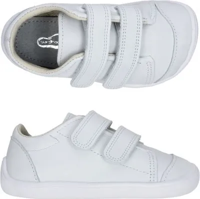 Produktbild von Ganzjahres-Lederschuhe Halbschuhe bar3foot 3Be28/3-L2 grauweiss, Klettverschluss, barfuß