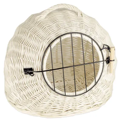 Produktbild von Korbhöhle 45 cm Transportkorb Katzenhöhle aus Weide WEIß