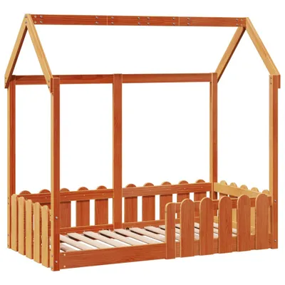 Produktbild von Kinderbett Hausbett Wachsbraun 70x140 cm Kiefer