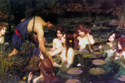 Zdjęcie produktu dla John William Waterhouse Art Print Obraz - Hylas i nimfy, 1896 (80 x 120 cm)