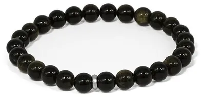 Image de Bracelet en perles d'obsidienne MINK142/20