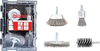 Produktbild von Drahtbürsten Set Pattfield 4 tlg., Rundschaft