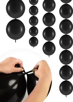 Immagine prodotto di 20 palloncini neri gonfiabili da legare insieme 28 cm -