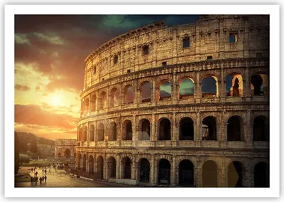 Produktbild von Poster - Poster ohne Rahmen - Coloseum Roma Architektur Italien - 100x70 cm - Wand Bild - Wanddeko - Wandbilder - Kunstposter - Wandposter - Bilder - Kunstdruck - Wandbild - P2XAA100x70-2966
