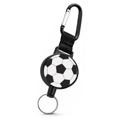 Produktbild von Ausweis Halter Jojo Fußball Schlüsselband 70cm ausziehbar mit Karabinerhaken Schlüsselanhänger Schlüsseljojo Fussball Schlüsselrolle Key chain