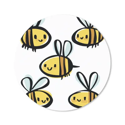 Produktbild von MuchoWow® Mauspad Mousepad Eine Illustration von fünf Bienen 20x20 cm - Mousepads - Maus Mat - Pad - Mausunterlage - Schreibtischmatte