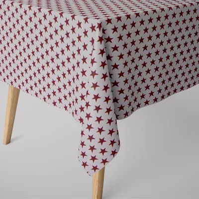 Produktbild von SCHÖNER LEBEN. Tischdecke Sterne weiß rot eckig in div.n Größen Größe 130x220cm