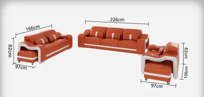 Produktbild von Designer Sofagarnitur 322 Sitzer Sofa Couch Leder Garnitur Polster Set Modern