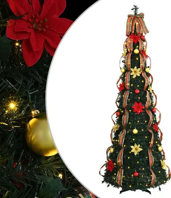Zdjęcie produktu dla Sztuczna choinka z 200 diodami LED Zielony 215 cm PVC