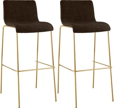 Obrázek produktu pro Sada dvou barových židlí Hover | Barva: Hnědá | Rozměry: 43 x 48 x 100 cm