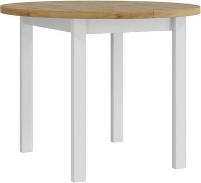 Obrázek produktu pro Malý rozkládací kulatý jídelní stůl 100 cm BAIRD 2 - dub artisan / bílý