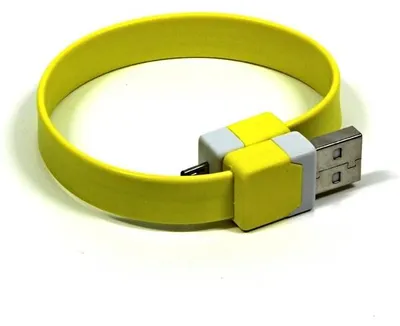 Obrázek produktu pro USB kabel (2.0) USB A samec - microUSB samec 0.25m žlutý náramek