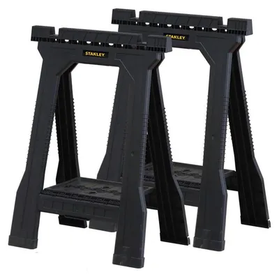 Image de Lot de 2 tréteaux de sciage pliables charge 362kg - STANLEY - STST1-70355
