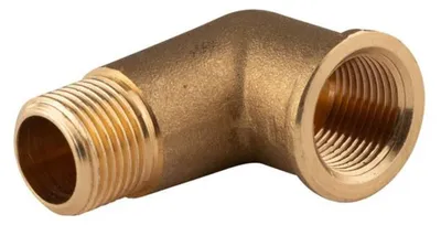 Produktbild von Messing Gewinde-Fitting 90° Winkel 3/8'IG - 3/8'AG (DN 10) - schwere Ausführung