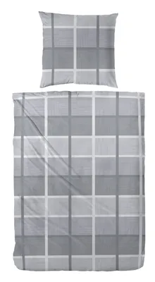 Produktbild von Hahn Biber Bettwäsche Luca grau 135x200 cm + 80x80 cm
