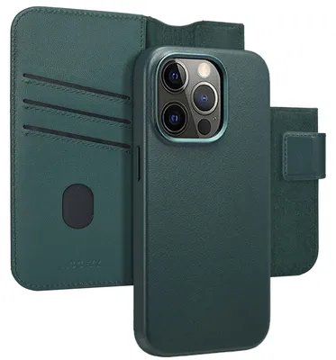 Obrázok produktu pre Accezz Kožená knižnica 2 v 1 s MagSafe pre Apple iPhone 14 Pro - Cedrovo zelená