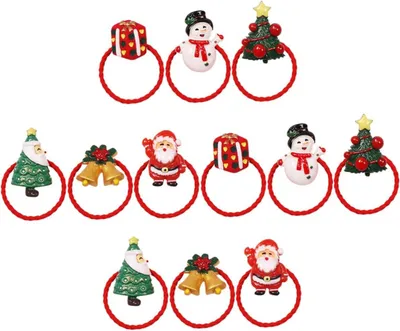Produktbild von Passende Weihnachts-haargummis 12-teilig Elastische Haarbänder Für Pferdeschwanzhalter Haar-accessoire-set
