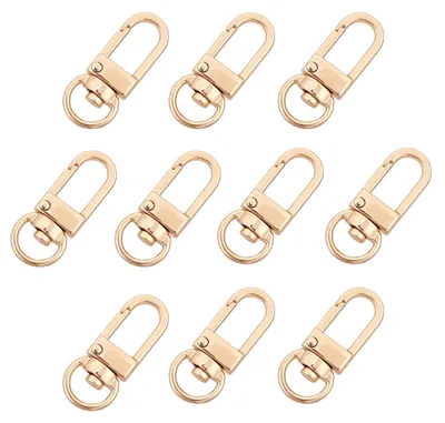 30 Goldfarbene Karabinerhaken 34x14x6,5 mm für Basteln