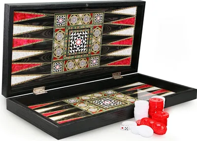 Obrázok produktu pre Perlmutt Look Backgammon Tavla Dama XXL Stolová hra Rodinná hra