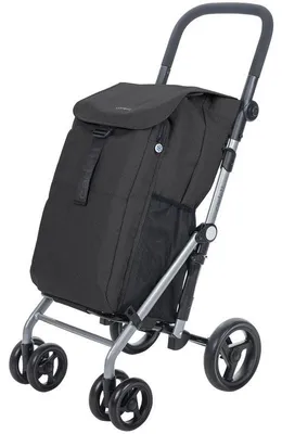 Produktbild von Einkaufstrolley klappbar 53 L mit Kühltasche – Einkaufswagen bis 25 kg belastbar faltbarer Shopping Trolley schwarz