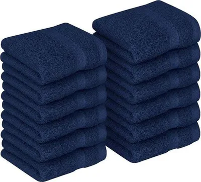 Produktbild von Waschlappen marineblau 30,5 x 30,5 cm - Set von 12 - 600 g/m² - sehr weich und saugfähig
