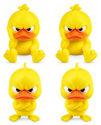 4 Böse-Ente-Figuren 3D, 2 Varianten, Dekoration
