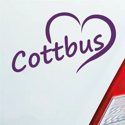 Produktbild von Auto Aufkleber Cottbus Herz Stadt City Liebe Love Heimat 12x8 cm Lila Sticker Heckscheibenaufkleber