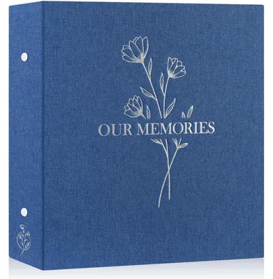Immagine prodotto di Album fotografico a tasche, formato 10x15 cm, colore blu, in lino, per 1000 foto