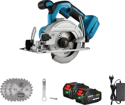 Obrázek produktu pro Elektrická okružní pila, 18V akumulátor, bezkartáčový motor 11000 ot/min, akumulátor 2-388VF
