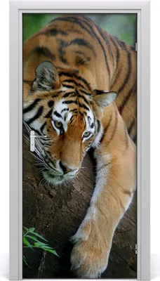 Produktbild von Tulup Türaufkleber 95x205 cm Dekorative Aufkleber Selbstklebend Wasserdichte Tapete Abnehmbar Schlafzimmer Wohnzimmer Wohnkultur - Tiger einem Baum