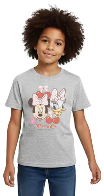 Produktbild von Mickey & Minnie Cherry Pie Minnie & Daisy Kinder T-Shirt, 98/104 (3-4 Jahre), Grau meliert