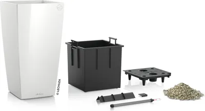 Obrázek produktu pro Lechuza Samozavlažovací květináč Cubico Premium 22 cm, bílá