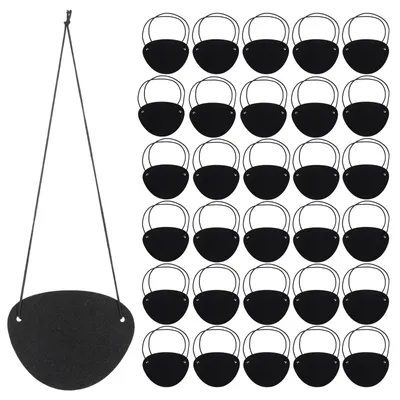 40 Piraten-Augenklappen, verstellbar, schwarz, für Erwachsene