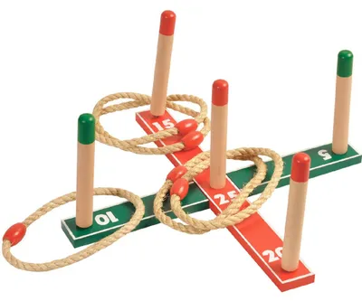 Produktbild von Ringwurfspiel aus Holz mit 9 Stäben