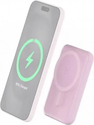 Immagine prodotto di BigBen Connected, Powerbank USB A / USB-C 10W 5000mAh compatibile con MagSafe a induzione, rosa