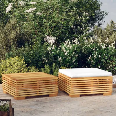 Produktbild von The Living Store 2-tlg. Garten-Lounge-Set Massivholz Teak