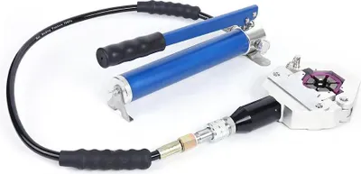 Zdjęcie produktu dla Hydrauliczna prasa do węży klimatyzacyjnych – zestaw narzędzi do zaciskania węży – 7 matryc 6SRB/8/8-9SRB/10/10SRB/12/12SRB – do instalacji klimatyzacyjnych – obróbka metali – czarny